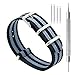 CIVO Watch Bands Premium Ballistic Nylon Watch Strap Stainless Steel Buckle (Black/Smoke (Bond), 22mm)