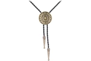 GelConnie Native American Bolo Tie Rodeo Cowboy Leather Necktie Western Necklace Costume Accessories for Men,Women