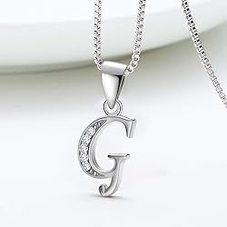 Aurora Tears Letter G Necklace Initial 925 Sterling
