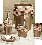 Popular Bath 5 Piece Mosaic Stone Oil Rubbed Bronze Resin Bath Accessory Set