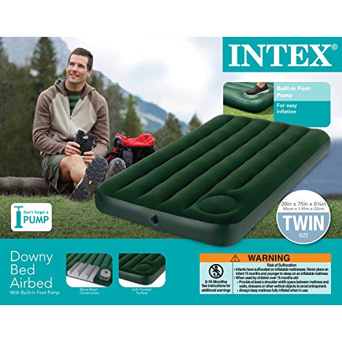 Intex Downy Airbed with Builtin Foot Pump, Twin Pricepulse