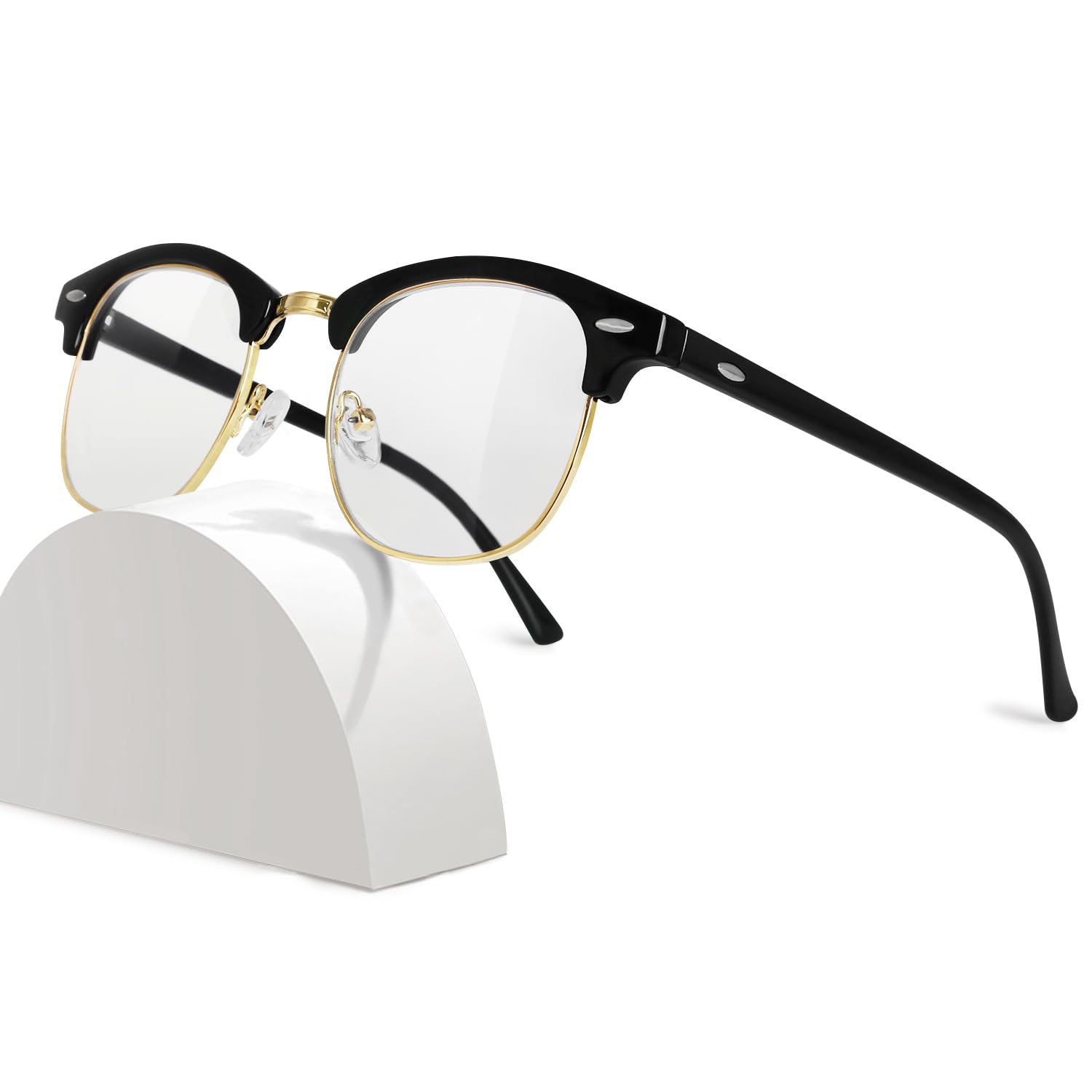 Photo 1 of ROWCHIC Blue Light Blocking Glasses, Anti-Eyestrain Computer Reading Glasses, Lightweight UV400 Protection, TR90 Frame, Black Gold