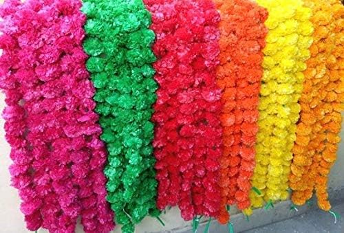 Amazon Com Buycrafty 5 Pack Mixed Artificial Marigold Flower