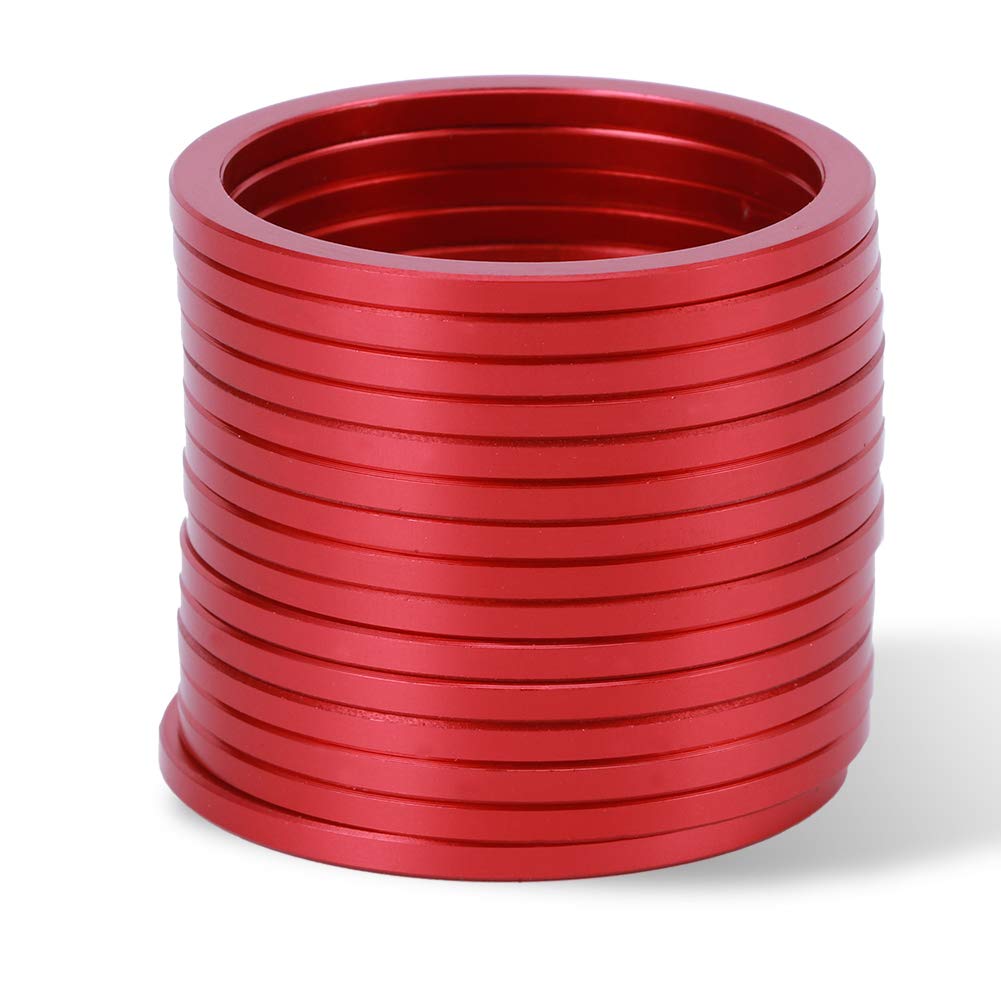 VGEBY Bike Spacer, 15Pcs Ultra-Light Aluminum Alloy Bicycle Flywheel Hub Washer Spacer 8-Speed 7-Speed Cassette Road Bike Bottom Bracket Gasket(Red) Bicycle and Spare Parts Ride