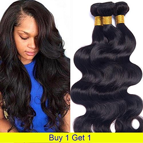 IUPin 10 12 14 Inch Brazilian Virgin Hair Body Wave Weave Wavy 3 Bundles Unprocessed Virgin Human Hair Extensions Natural Color (100+/-5g)/pc