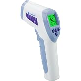 Amplim Digital Forehead Thermometer for Kids, Adults, and Babies | Touchless, Non-Contact Temporal Head Function, Smart Color LCD Display