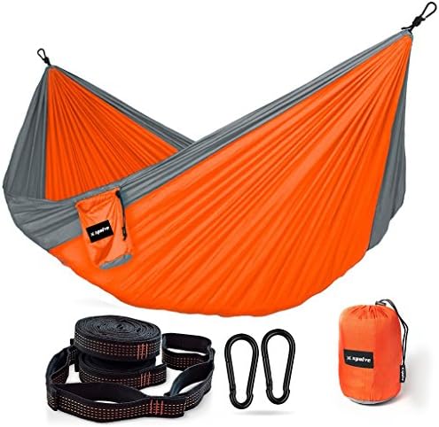Camping Hammock with Tree Hanging Straps - XSPOLVE Best Parachute Nylon Portable Double Hammock for Hiking Backpacking,Camping, Travel, Beach, Yard