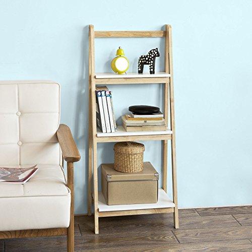 Haotian Modern ladder bookcase made of wood, book shelf,stand shelf, wall shelf (FRG163-N)