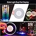 LED Coasters for Drinks, Light Up Coasters for Bar Beer Beverage, LED Wine Bottle Bar Coasters for Party, Wedding, Bar Decoration(Diameter 3.94 inch/2 Pack)