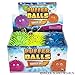 Rhode Island Novelty Puffer Balls with Eyes, Assorted Colors - 1 Dozen