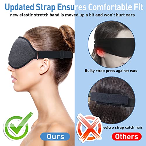 MZOO Luxury Sleep Mask for Back and Side Sleeper, 100 Block Out Light