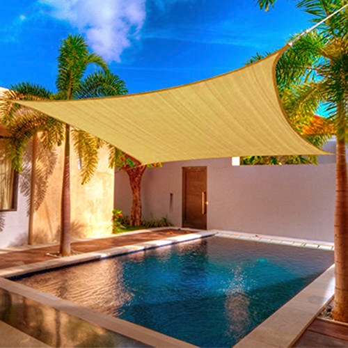 Baisidai Sun Shade Sail Canopy in Beige with Commercial Grade 16' x 16'