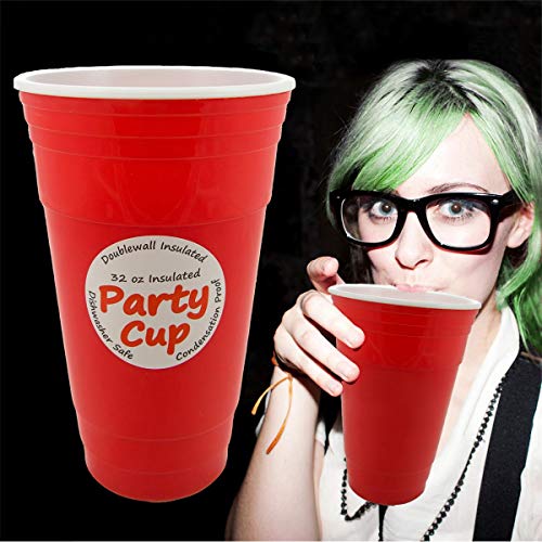 Reusable Red Plastic Party Cups For Adults Kids- Red Plastic Cup Party BBQ Camping Dinner House Deck - //coolthings.us