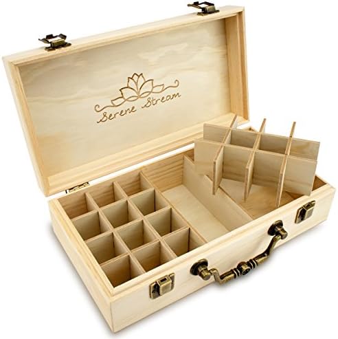 Serene Stream 25-Slot Essential Oil Box - 24 Small Slots for 5ml, 15ml Oils, One Big Compartment for 10ml, 30ml Oils and Large Items
