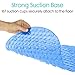 Vive Oval Bathtub Mat - Nonslip Shower Floor Pad - Non-Slip and Non-Skid for Bath Tub with Strong Rubber Suction Cup Grip - for Baby, Elderly, Kids, Bathroom (Blue)