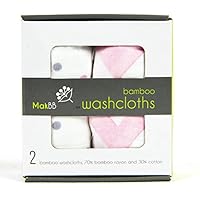 MakBB Ultra Soft Baby Washcloths, Bamboo Rayon, 2 count 8" x 8" (Pink - Girl)