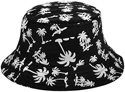 HugeStoreSummer Coconut Tree Bucket Hat Sun Hat Beach Sun Visor Hat Cap Beach Hat Cap Black