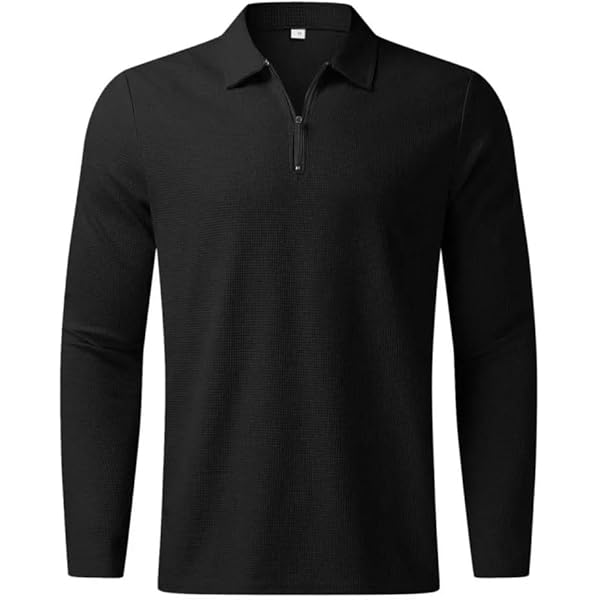 Men Autumn Long Sleeve Polo T-Shirts Casual Solid Color Tops