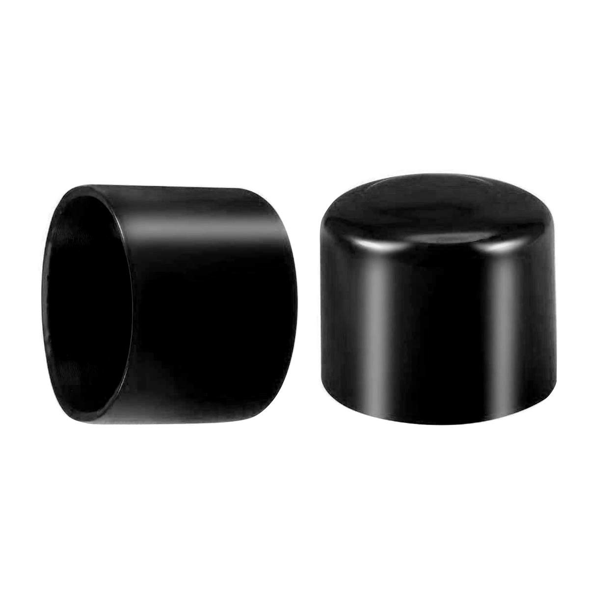 100 Pcs Screw Thread Protectors, PVC Rubber Round Tube Bolt Cap Plastic End Cap Cover Thread Protectors Black, Inner Dia 48mm