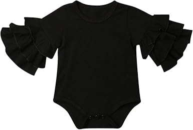 baby girl black long sleeve bodysuit