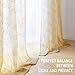 Lazzzy Sheer Curtains for Living Room Bedroom Gold Curtains Leaf Embroidered Curtains Botanical Semi Sheer Curtains 84 inches 2 Panels Light Filtering Window Treatments Rod Pocket Drapes Gold