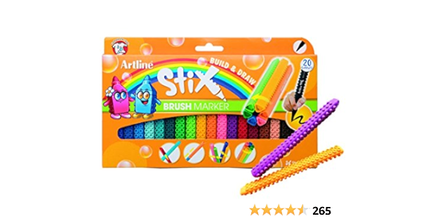 Artline Stix Brush Markers Assorted Color Set Of 20 Amazon Sg Office Products