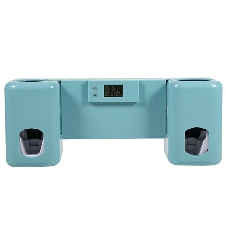 Elektronischer Zahnputzbecher mit automatischem Zahnspender mit Zeitschaltuhr / Timer für Bad (Multi Color) blau