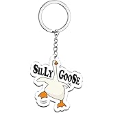 QuLuvaeri One Silly Goose Keychain for Teen Girls Silly Goose Party Favors Goose Decor Gag Gifts For Women Men Book Accessories For Reading Lovers Teen Trendy Stuff Gifts For 14 Year Old Girl