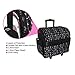 Everything Mary Deluxe Quilted Black & Floral Rolling Sewing Machine Tote - Sewing Machine Case Fits Most Brother & Singer Sewing Machines, Sewing Bag with Wheels & Handle - Portable Sewing Case
