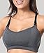 Gratlin Women's Lightly Padded Wireless Racerback Sports Maternity Nursing Bra Charcoal Heather M- (34DD, 36C, 36D)
