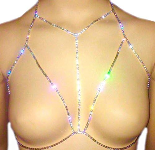 Nightclub Party Body Chain ,Prettymenny Women Jewelry Bikini Waist Gold Belly Beach Harness Slave Necklace (Silver)