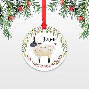 Amazon Weewen 羊 羊 赤ちゃん 初めてのクリスマスオーナメント 名前