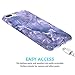 JAHOLAN Blue Gray Marble Design Clear Bumper TPU Soft Rubber Silicone Cover Phone Case Compatible with iPhone 7 Plus/iPhone 8 Plus