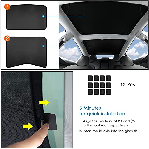 Tesla Model 3 Sunshade Model 3 Accessories Glass Roof Sunshade Sunroof