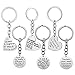 Gzingen Teacher Appreciation Gifts, 6pcs Heart & Circle Pendant Teacher Keychain Set Thank You Gifts for Teachers Jewelry Gift Graduation Gifts for Teachers