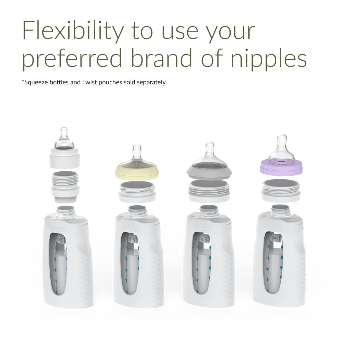 Kiinde Twist Milk Storage Bag Breast Pump & Baby Bottle Adapter Kit for All Major Breast Pump Brands (Pack of 14)