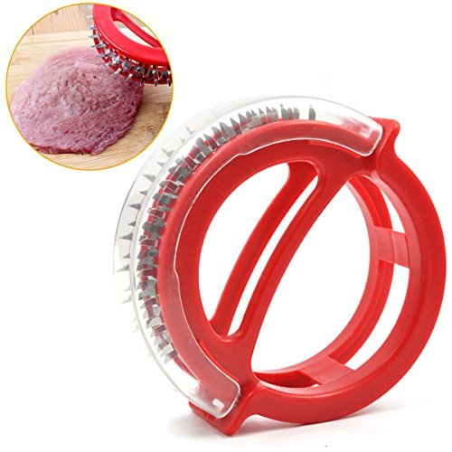 PROKITCHEN Meat Tenderizer Sharp Stainless Steel Blades for Steak Chicken Pork (Red)