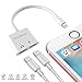 Excellenter Adapter & Splitter Compatible for IP 7/7 Plus / 8/8 Plus/X, Dual 8 Pin Headphone Jack Aux Audio & Charging & Calling & Sync Cable Connector Earphone Charger
