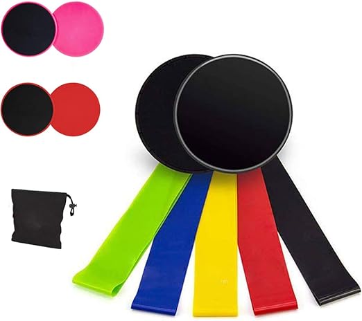 MMJJQWE 3 Sets Core Sliders Fitness Kit, Bandas de Ejercicio para ...