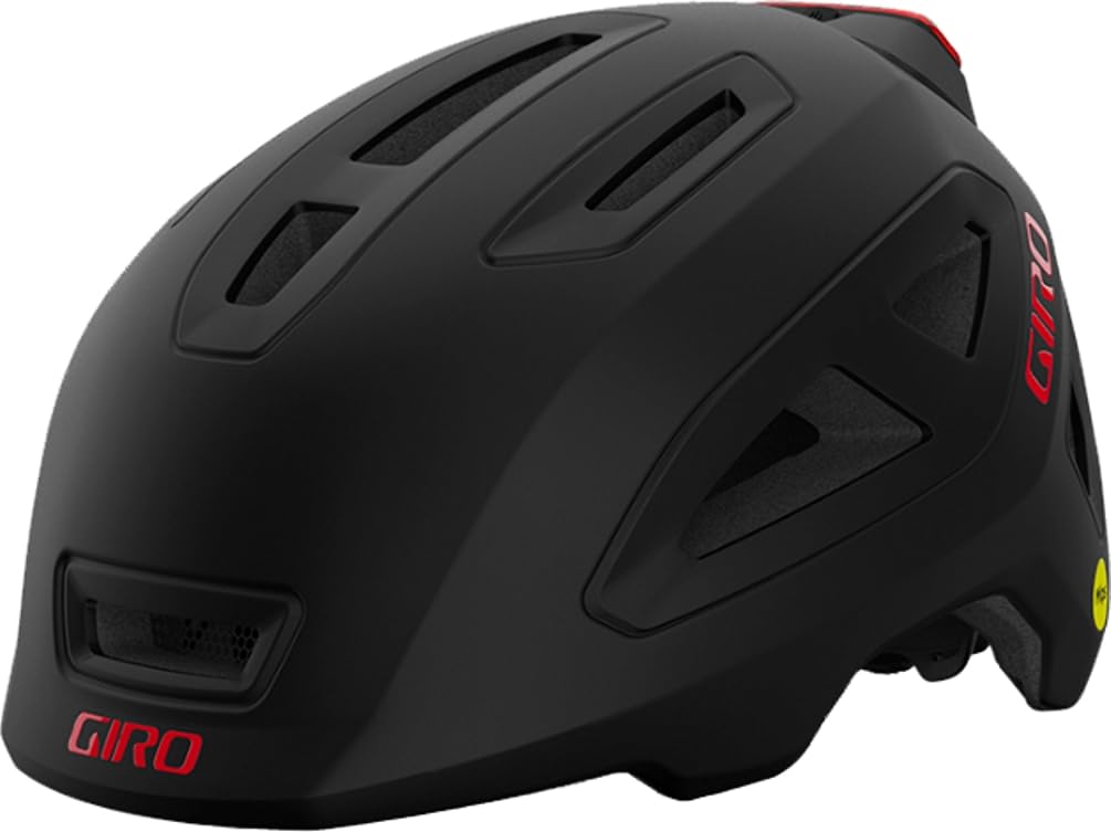 Photo 1 of Giro Scamp MIPS II Youth Recreational Cycling Helmet - Matte Black/Red, X-Small (45-49 cm)