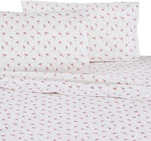 Southern Tide Flamingo Sheet Set, Queen, White/Pink