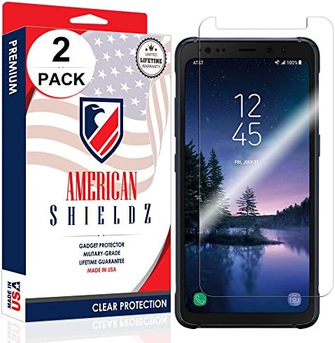(2-PACK) Galaxy S8 ACTIVE Screen Protector by American Shieldz Full Coverage Screen Edge-to-Edge, Invisible Clear HD Shield Anti-Bubble, Lifetime Replacements