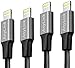 Lightning Cable, Anylink iPhone Cord 4 Pack Assorted Lengths (2x3ft, 2x6ft), Nylon Braided Lightning Cord, Durable and Fast Charging for iPhone 7 Plus 6s Plus 6 SE 5S, iPad Mini Air, iPod