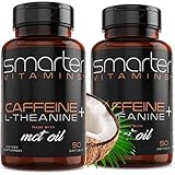 (2-PACK) KETO 200mg CAFFEINE PILLS + MCT Oil from 100% Coconuts 100mg L-Theanine for Advanced Energy, Enhanced Focus and Clarity + Extended Release