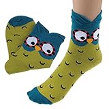 Fashion Unique Socks,Morecome Women Cartoon Lovely Cute Owl Cotton Warm Socks (Blue)