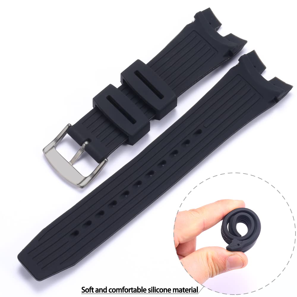 WRISTARMOR Rubber Strap compatible with Citizen AW1475 1476 1477 CA4154 4155 Men Eco-Drive Wristwatch replacement Silicone watchband
