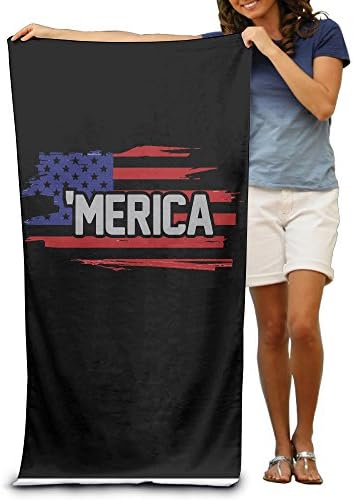JML93 Funny Merica And Flag Absorbent Adult Beach Towel