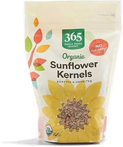 365 by Whole Foods Market, Organic Roasted Unsalted Sunflower Kernals, 12 Ounce
