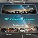 j Junsun Mirror Dash Cam Front and Rear, 10 Inch Touch Screen Front 1080P Rear View 1080P Dual Lens 170 Degrees Wide Angle with Backup Camera G-Sensor Parking Monitor Night Vision