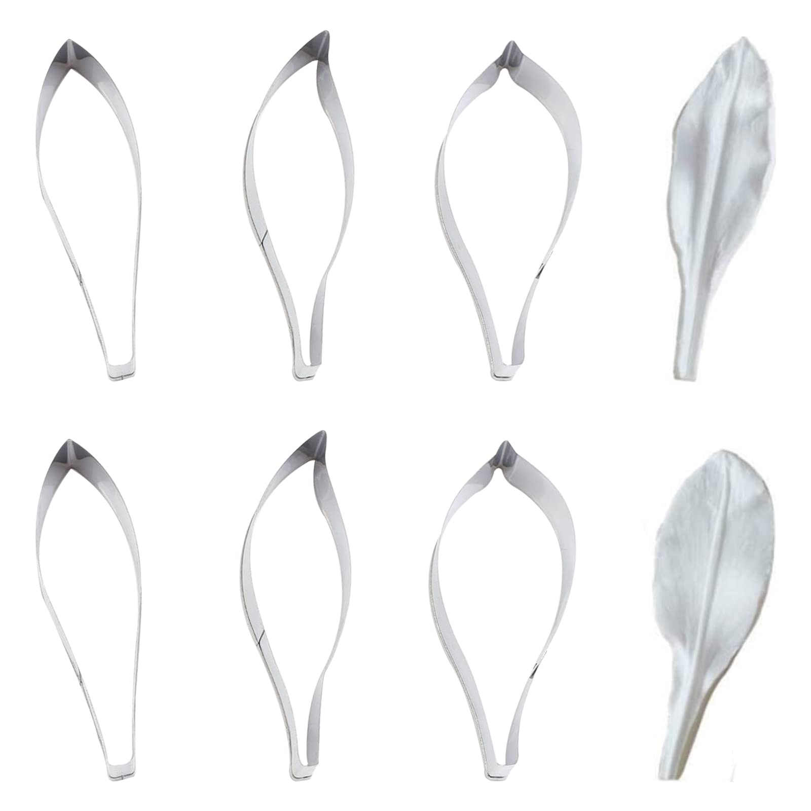 6 Pcs Flower Petal Veiner Cutters Stainless Steel Flower Petal Cutter Sets Baking Cookie Moulds for DIY Cake Decorating Tools